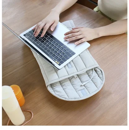 Quilted Flap Laptop Bag - Image 7