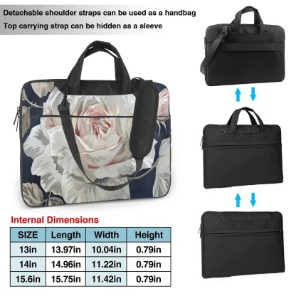 Floral Print Zippered Laptop Bag - Image 3