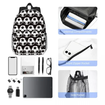Soccer Ball Print Laptop Bag - Image 6