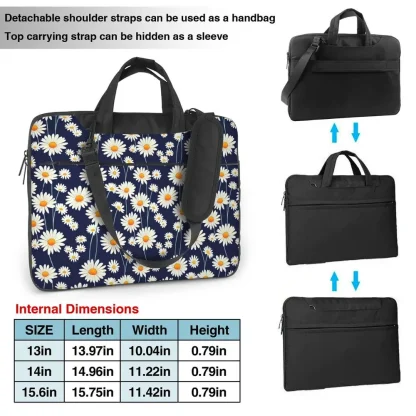 Daisy Print Portable Laptop Bags - Image 7