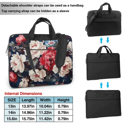 Floral Print Portable Laptop Bag - Image 3
