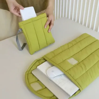 Quilted Flap Laptop Bag - Image 4