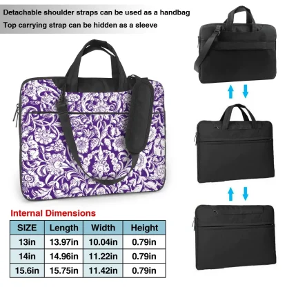 Portable Floral Print Laptop Bags - Image 7
