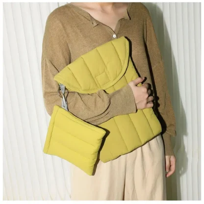 Quilted Flap Laptop Bag - Image 2
