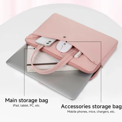 Sleek Zippered Briefcase Laptop Bag - Image 6