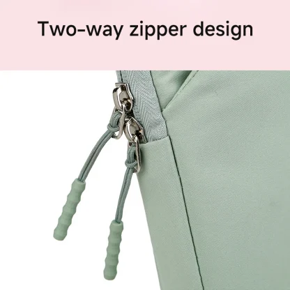 Sleek Zippered Briefcase Laptop Bag - Image 3