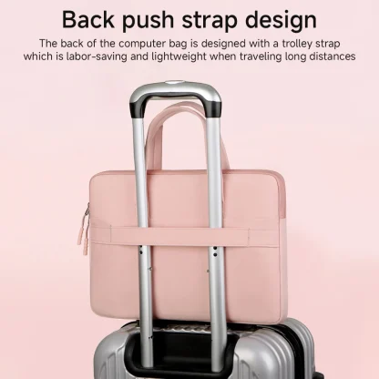 Sleek Zippered Briefcase Laptop Bag - Image 5
